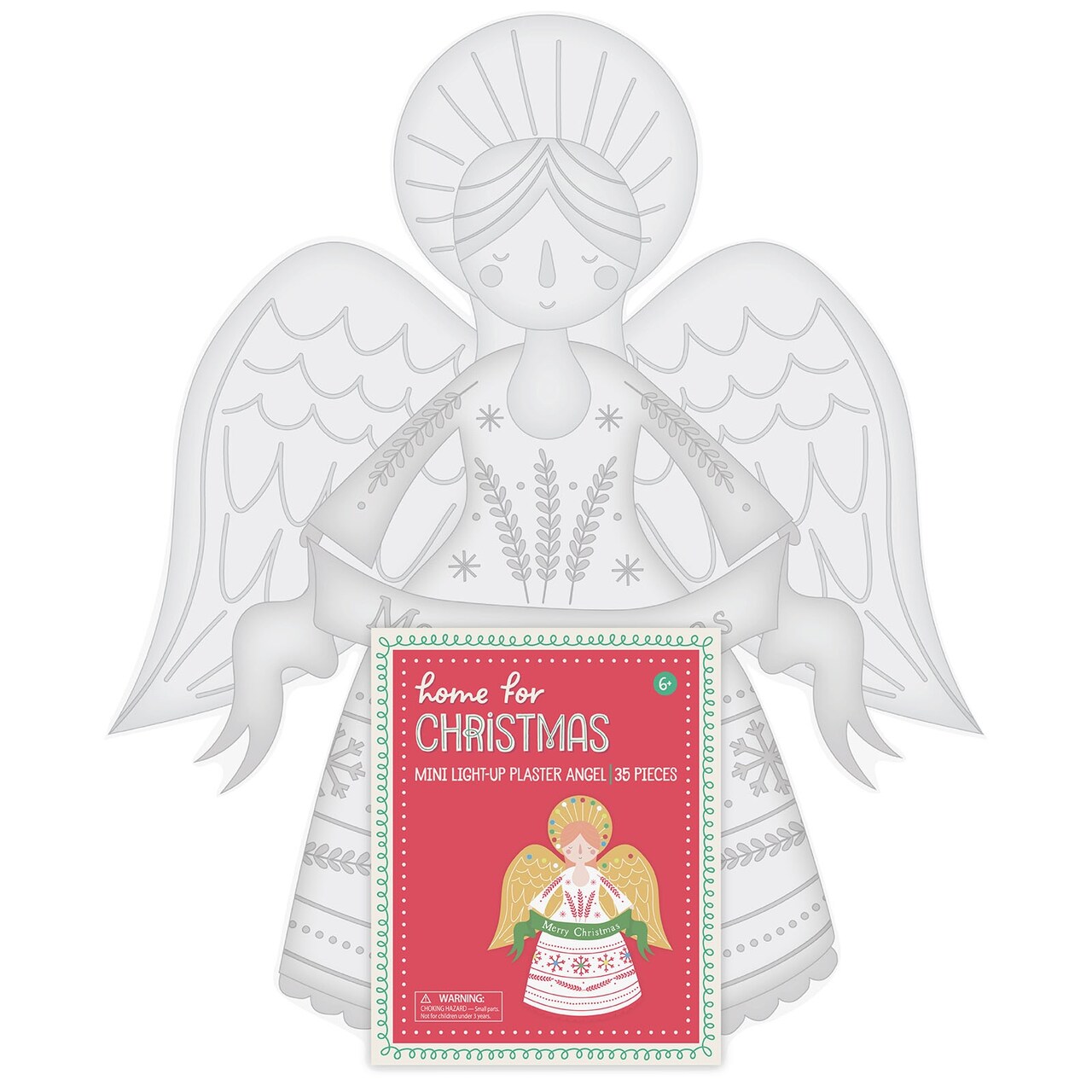 American Crafts Home For Christmas Light Up Plaster Kit-Angel